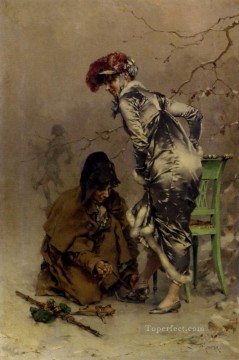 winter Oil Painting - A Winter Escapade women Kaemmerer Frederik Hendrik